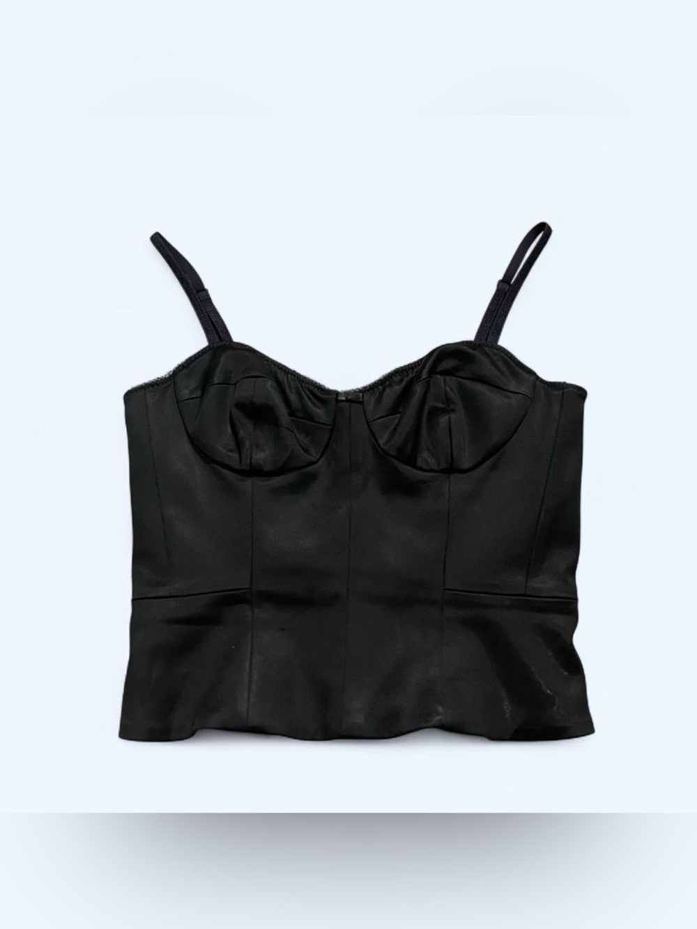 Aritzia Wilfred black satin bustier top